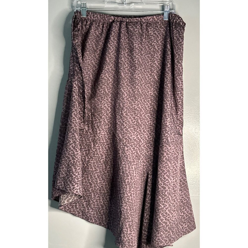 Boho Cottagecore Skirt L Flowy Midi Tie Waist Elastic Peasant Gypsy Festival